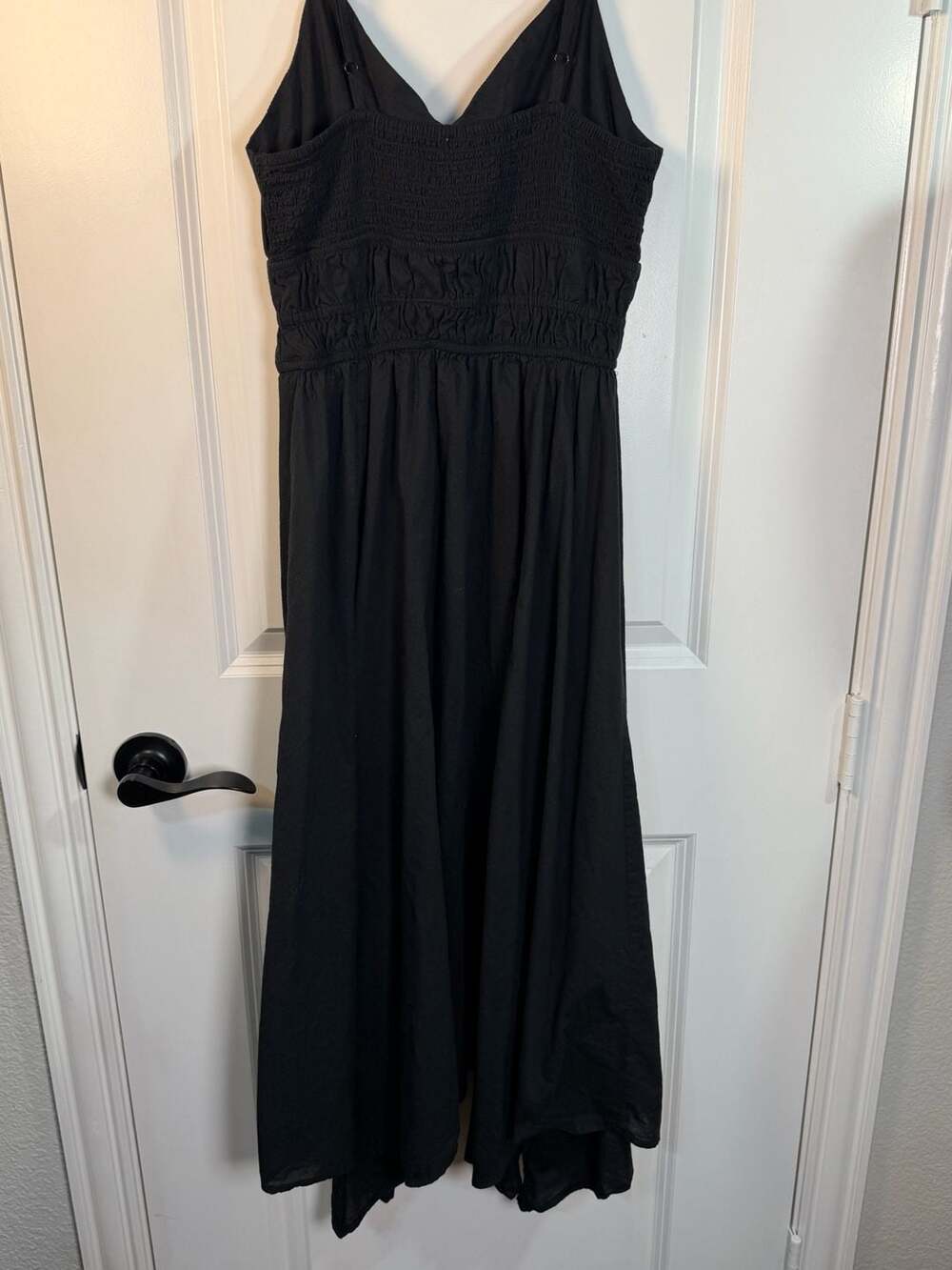 Dizzy Lizzy Black Smocked Waist Cotton Midi Dress Size M - Picture 4 of 9
